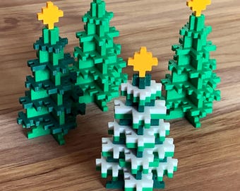 Verschneiter Pixelbaum 3D Druck Digitale STL Datei