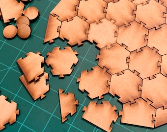 The Infinite Hex Game Board Instant Download Vorlage für Laserschneiden und Glowforge