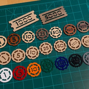 Modèle de téléchargement numérique instantané de jetons de poker tactiles pour découpe laser et Glowforge