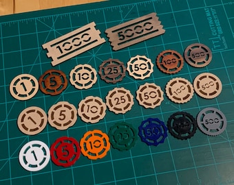 Tactile Poker Jetons Instant Digital Download Vorlage für Laserschneiden und Glowforge