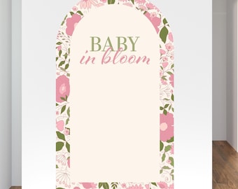 Baby in Bloom Arch Backdrop: Floral Baby Shower Decor (Digital Download)