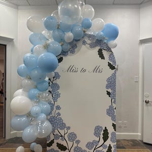 Miss to Mrs Backdrop 4&#39;X7&#39; Digital Arch Design, Bridal Shower, Bride to be Backdrop, Wedding Decoration, Photo Booth, Wedding Sign, florals