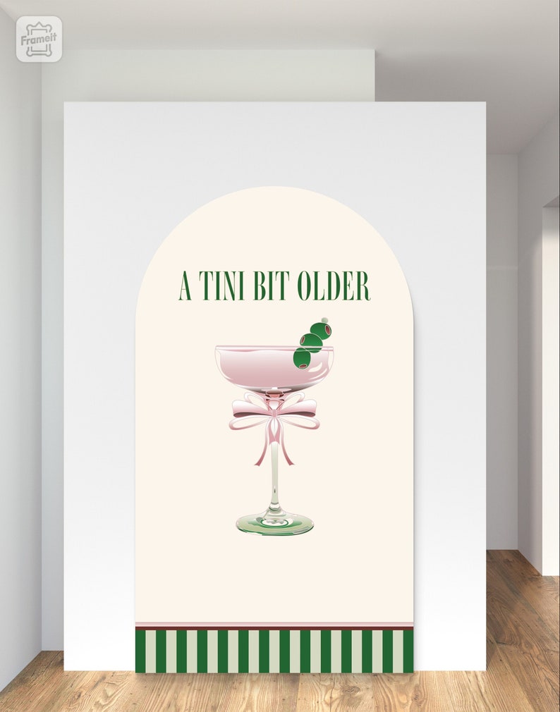 „A Tini Bit Older“ Martini-Hintergrund – Party-Dekoration Für Geburtstag, 203x150 Cm, Polyester