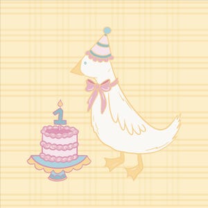 One Silly Goose Birthday Decorations, Silly Goose and Cake Cut Out, One Silly Goose Spring Vintage Cottage core, Instant Download