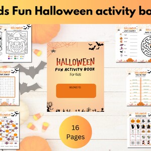 Fun Halloween Kids Activity Bundle, Halloween activity printable, Halloween party games, Halloween fun activity, Halloween coloring pages