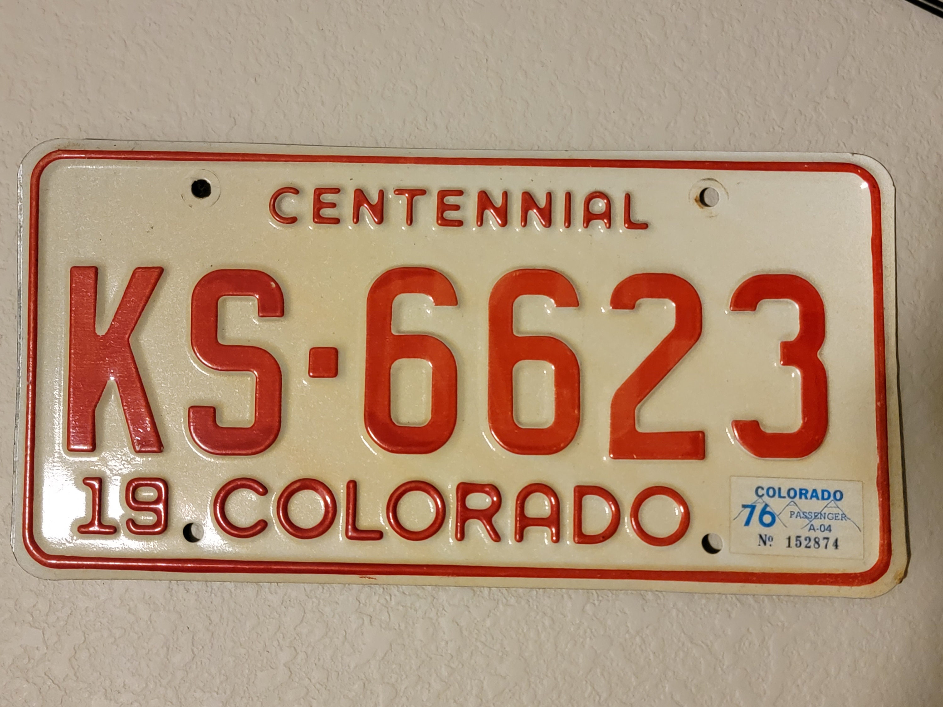 Vintage Colorado License Plate Centennial Year 1976 Etsy