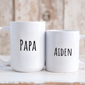 Personalized Daddy's Team Fist Bump Mug - Custom Coffee Mug With Kids' Names, Father's Day Gift