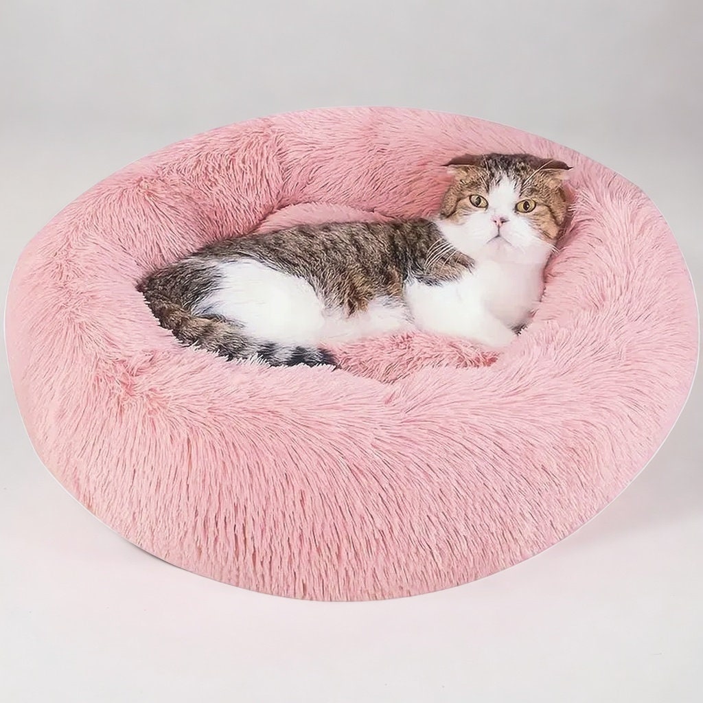Calico cat bag charm Pom Pom Keychain pink Fluffy cute kawaii Christmas Gift