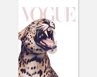 Guepardo en la revista de moda – Póster de guepardo a la moda | Póster clásico en papel semibrillante