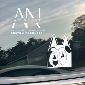 Muffin decal vinyl, bumper sticker, blue family, vinyl white