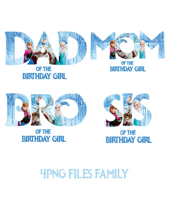 4 png files Frozen, png files family, png files for tshirts, descarga inmediata