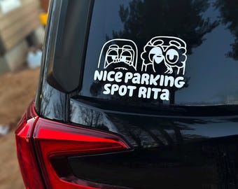 Decal vinyl, Nice parking spot, bumper sticker, Sticker Car , vinyl white 6 x 4 in