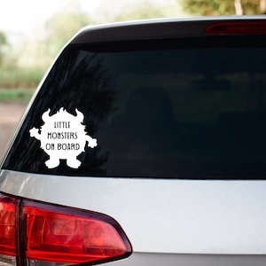 Little monsters on board vinyl decal, bumper stickers, decal white