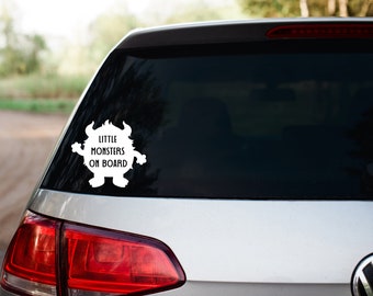 Little monsters on board vinyl decal, bumper stickers, decal white
