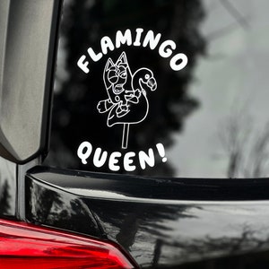 Flamingo Queen Muffin decal / pegatina para carro / stickers the grannies / DECAL WHITE