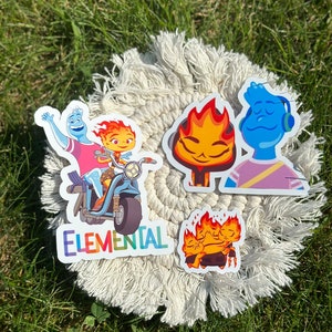 Elemental Stickers / Pegatinas Elemental / Cartoon Sticker/ Set of 3 stickers