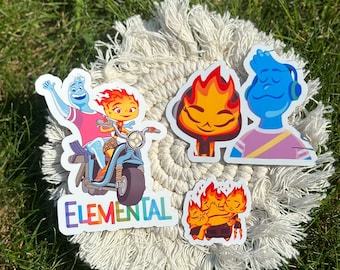 Elemental Stickers / Pegatinas Elemental / Cartoon Sticker/ Set of 3 stickers