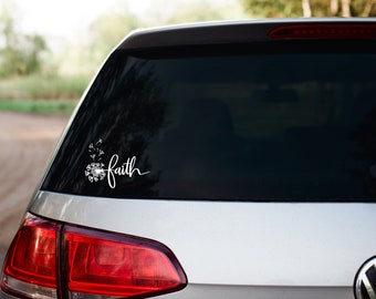 White Faith Decal Vinyl, Christian Decal Vinyl, Bumper Sticker