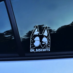 oh, biscuits decal / decal blue / sticker for bumper / decal white/ sticker for lapto, window, car