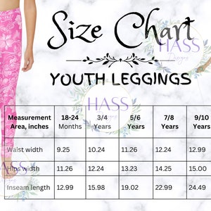 Printful Kids Leggings Size Chart, All-Over Print Kids Leggings,  Downloadable, Kids Size Chart
