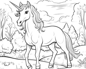 16 Unicorn Coloring Pages | Unicorn PDF, Unicorn Printables, Coloring for Kids, Unicorn Birthday, DIGITAL, Cute Unicorn, Instant Download