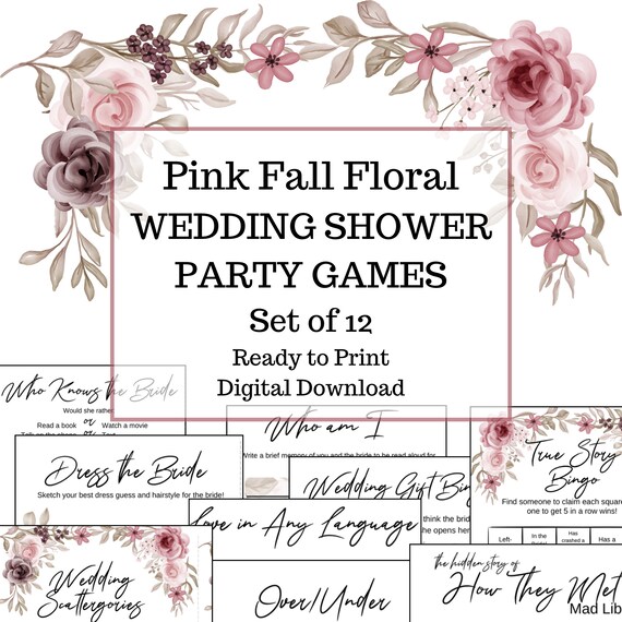 Fall Floral Wedding Shower Games: Set of 12 (digital Download) - Etsy
