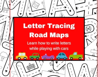 Printable Letter Tracing Road Maps: Alphabet Formation (Digital Download)