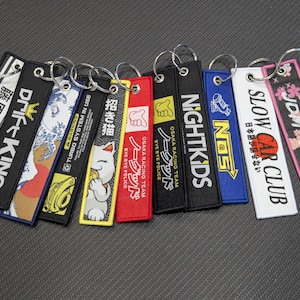 JDM Embroidered Jet Tags Keychains - Racing JDM Keychain Jet Tag