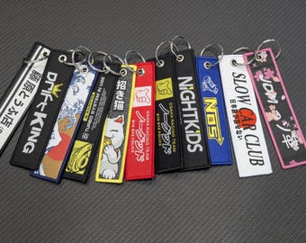 JDM Embroidered Jet Tags Keychains - Racing JDM Keychain Jet Tag