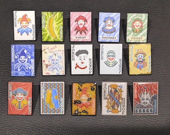 Balatro Joker Pins - Jimbo, Brainstorm, Chicot, Mime, Perkeo, Triboulet, Gros Michel, Burnt, Vagabond, Spare Trousers, Burgler Pin