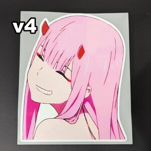 Zero Two Darling in the Franxx Anime Car Stickers - Cute JDM Car Slap ...