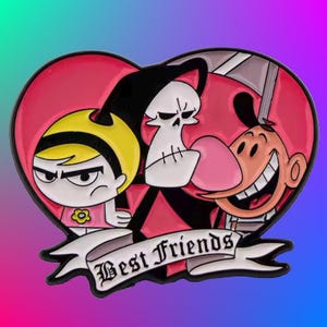 Grim Adventures of Billy & Mandy 90s Cartoon Pin - Retro Cartoon Enamel Pin