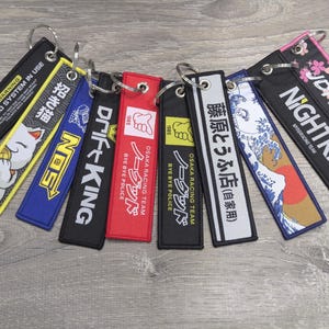 JDM Embroidered Jet Tags Keychains - Racing JDM Keychain Jet Tag