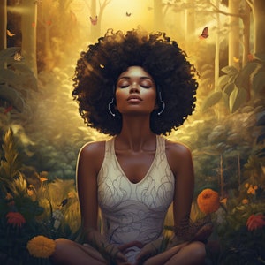 Beautiful Black Woman Surrealism -African American Locs -Cricut Afro Image SVG