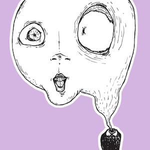 Alien on Picture Day | Waterproof Laptop and Waterbottle Aesthetic Sticker