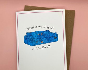 What If We Kissed On the Jouch? - Valentine's Day Card | Anniversary Card | Cute Funny Greeting Card
