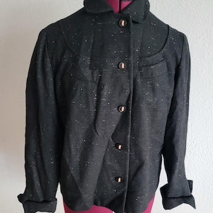 vintage 1950s wool Rockabilly Jacket Pink & Black
