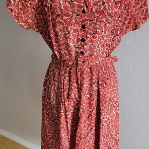 Vintage 50s Mode O&#39;Day Red Abstract Rockabilly Dress