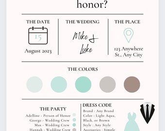 All Inclusive Wedding Party Invite
