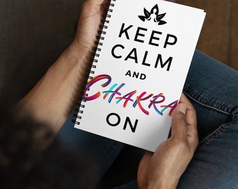 Keep Calm Chakra On Journal Notebook - White