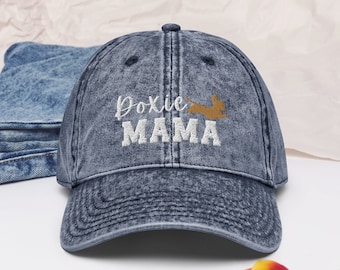 Doxie Mama Baseball Hat, Dachshund Mama Hat, Doxie Vintage Style Baseball Cap, Doxie Lover Gift