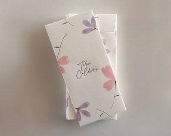 20 Letterpressed + watercolored moneyholder