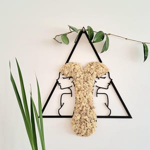 Sztuka ścienna Gemini Moss – dekoracja znaku zodiaku | Bliźniaki z włosów z mchu reniferowego | Astrologia ścienna | Niepowtarzalny prezent Gemini | Boho wystrój domu