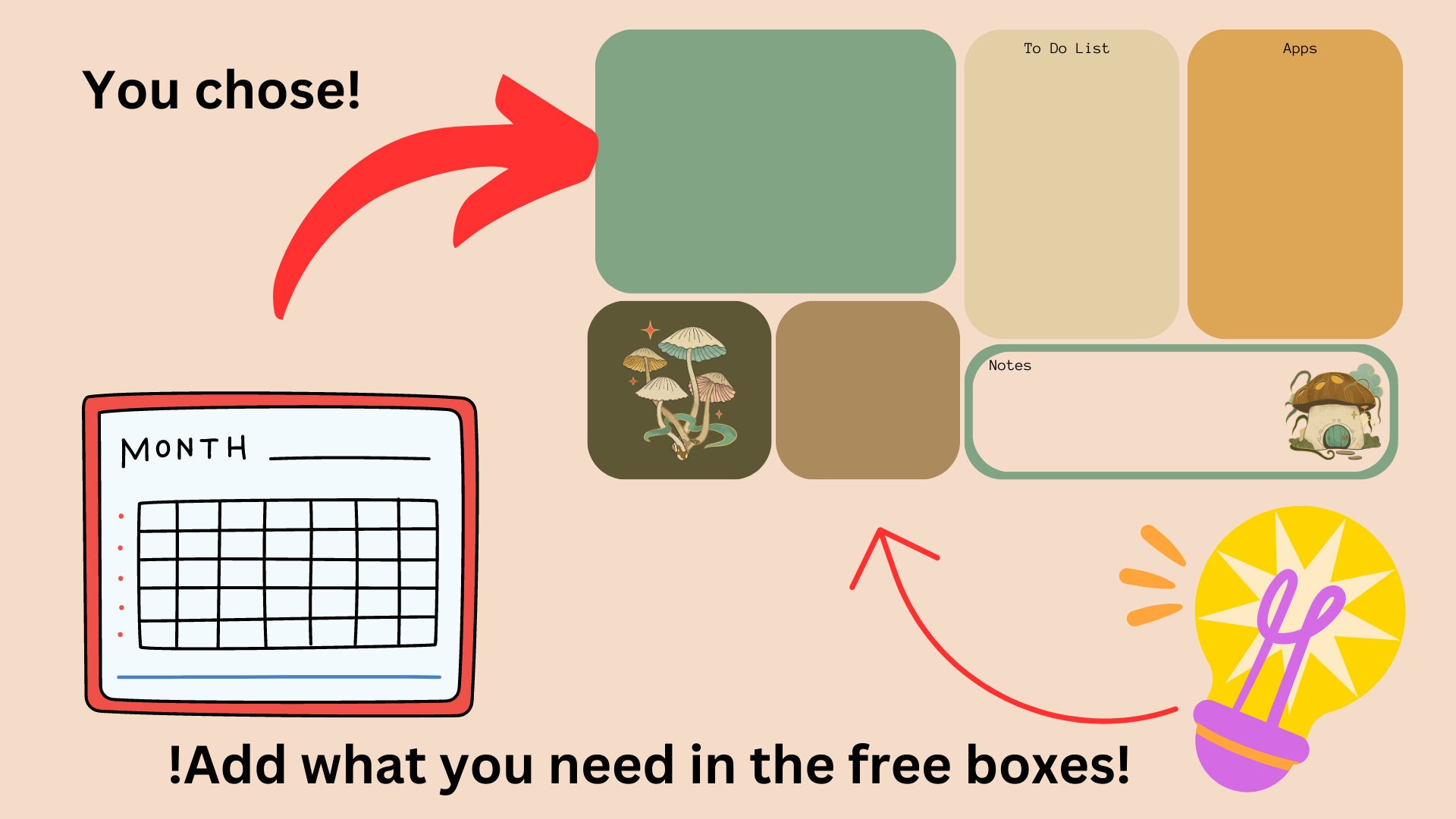 Minimalist Mushroom Background Desktop Organizer - Etsy