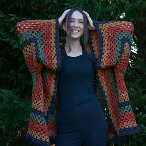 Pattern Only- Fall Hexagon Granny Square Cardigan