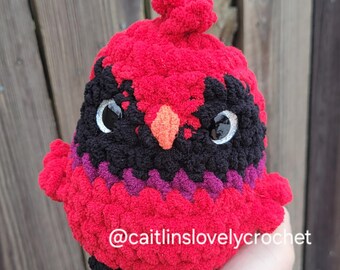Crochet Cardinal and Blue Jay Plushie, Desk Buddy, Finished Crochet Gift, Handmade Crochet Plush, Kids, Adults, Ready to Ship, Gift under 25