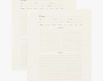 Juego de páginas para archivador de recetas pequeño