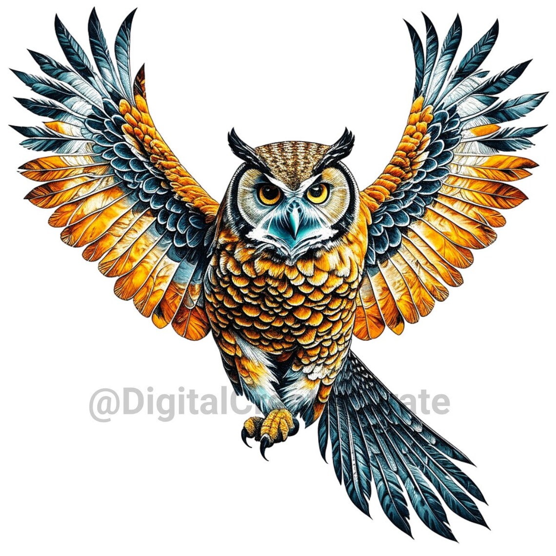 Owl SVG Bird Svg Flower Clipart Owl Clipart Owl File for Etsy