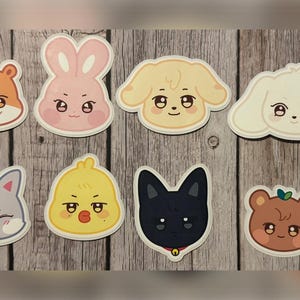 Pegatinas de cabeza de ATEEZ ANITEEZ / Pegatinas de vinilo impermeables / Atiny