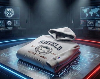 S.H.I.E.L.D. Academy Unisex Champion®-hoody | Grijs sweatshirt in Varsity-stijl | Katoenmix